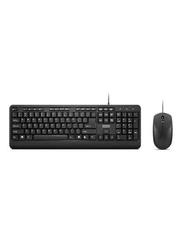 Lenovo 160 Wired Combo - keyboard and mouse set - QWERTY - US - black Input Device - Tastatur & Mus sæt - Amerikansk engelsk - Sort