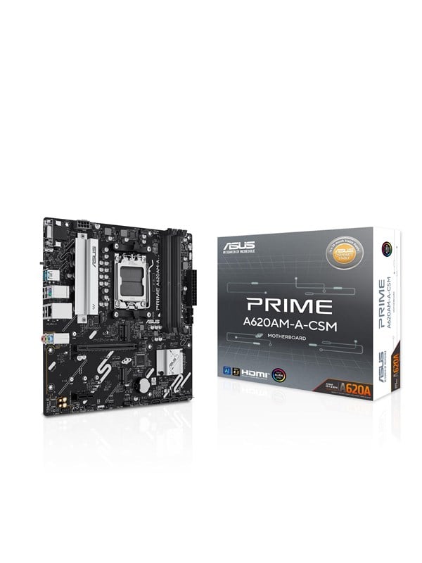 ASUS PRIME A620AM-A-CSM Bundkort - AMD A620A - AMD AM5 - DDR5 RAM - Micro-ATX