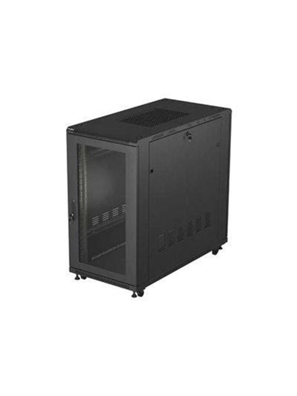 Lanberg FF01 series - rack - 600 x 1200 flat pack with glass door - 22U