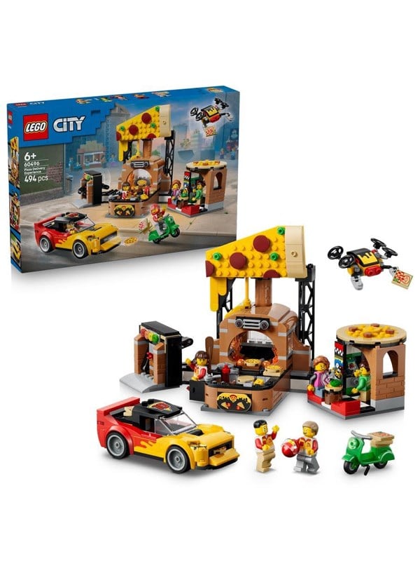 LEGO City 60496 Pizzeria med udbringningsfartøjer billede