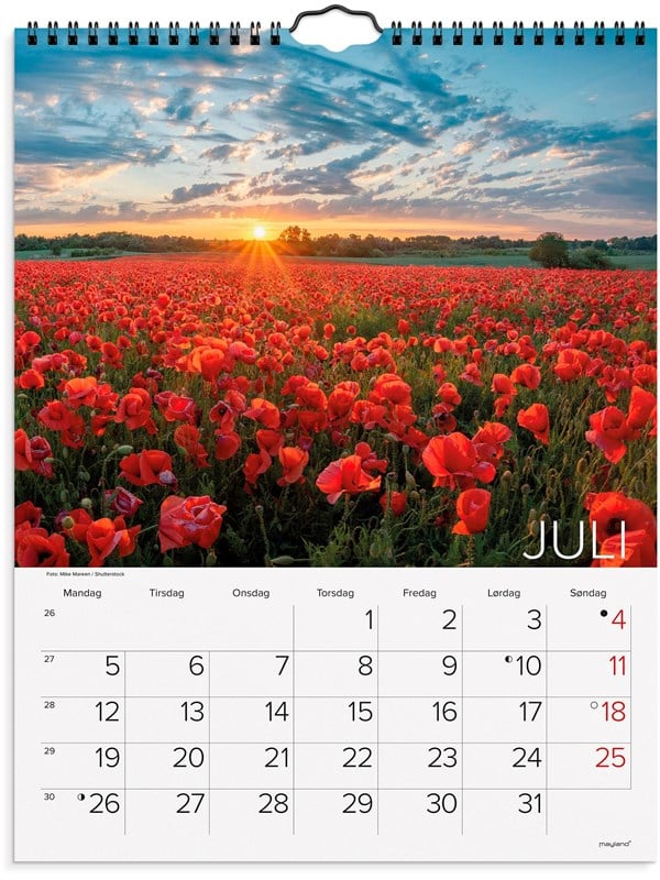 Vægkalender, Mayland Photo, Dansk natur 290x392mm år: 2027, Flerfarvet