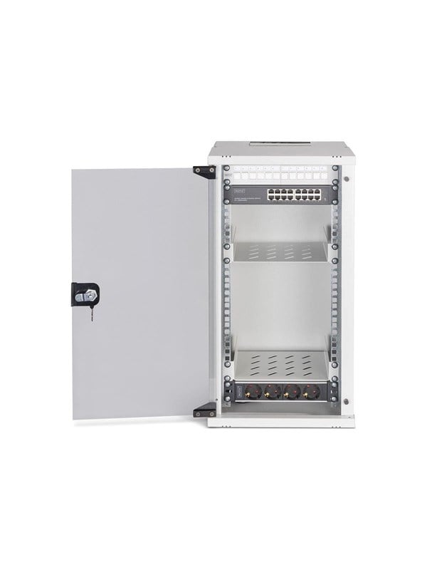 DIGITUS SOHO Pro netværkssæt vægmonteret rackskab 10" 12U 315 x 300 mm - grå