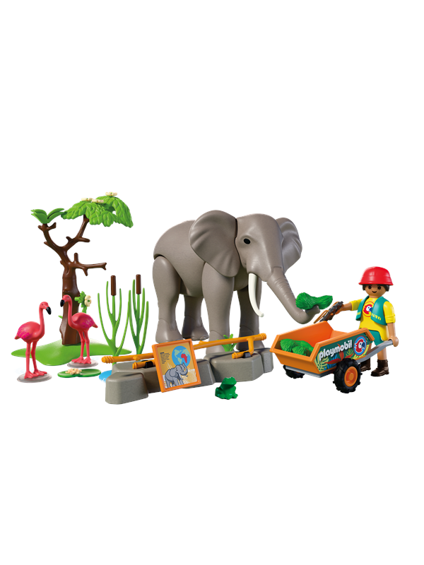 Playmobil Dyr & Venner - Elefant med dyrepasser - Køb til DKK 189 - Spar 23%