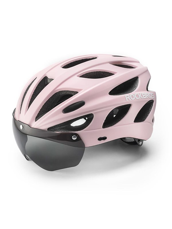 Kask rowerowy Rockbros z szybka, odpinane okulary z ochrona UV, odlaczany daszek, unisex