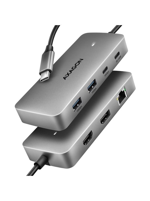 AXAGON HMC-CUB83X2 - dockingstation - USB-C / Thunderbolt 3 / Thunderbolt 4 / Thunderbolt 5 - HDMI DP - 1GbE