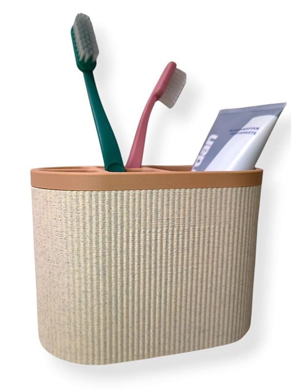 Simiu Væghængt Tandbørste Holder - Marmor/Beige