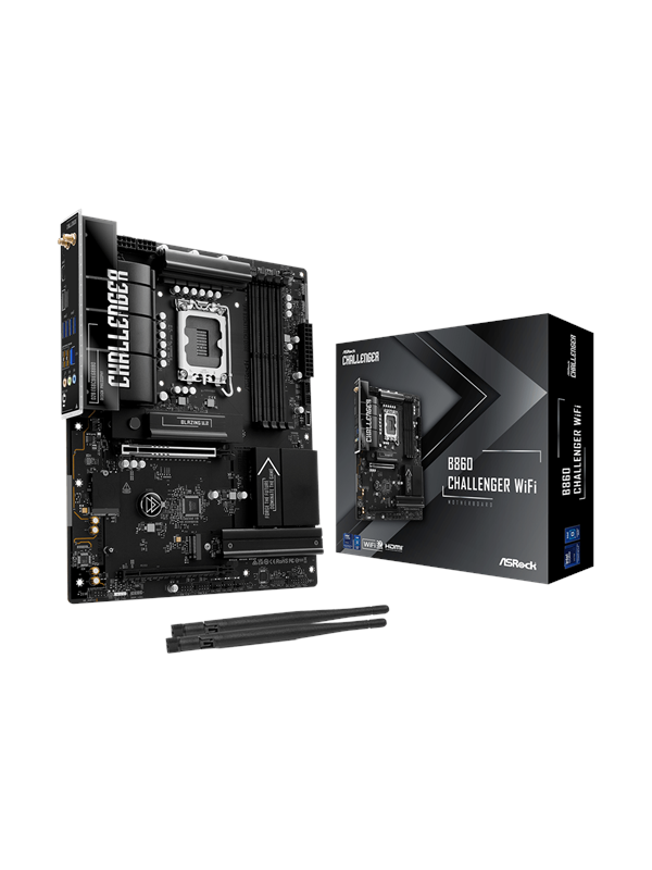 ASRock B860 Challenger WiFi Bundkort - Intel B860 - Intel LGA1851 - DDR5 RAM - ATX