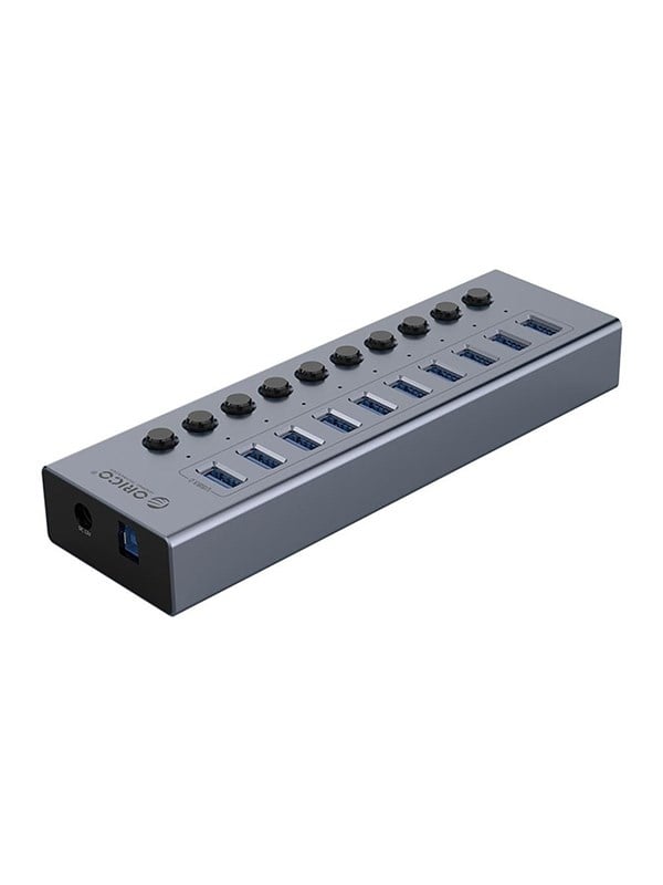ORICO BT2U3-10AB Hub 10x USB-A 3.0 with switches - gray USB hub - USB 3.0 - 10 ports - Grå