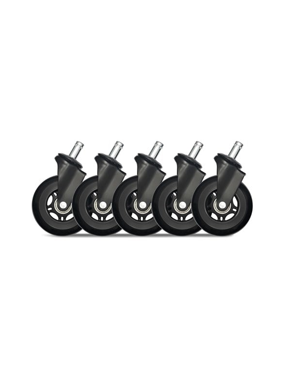 DUTZO Premium 3" Rubber Caster for IKEA Chairs - Black - Rubber