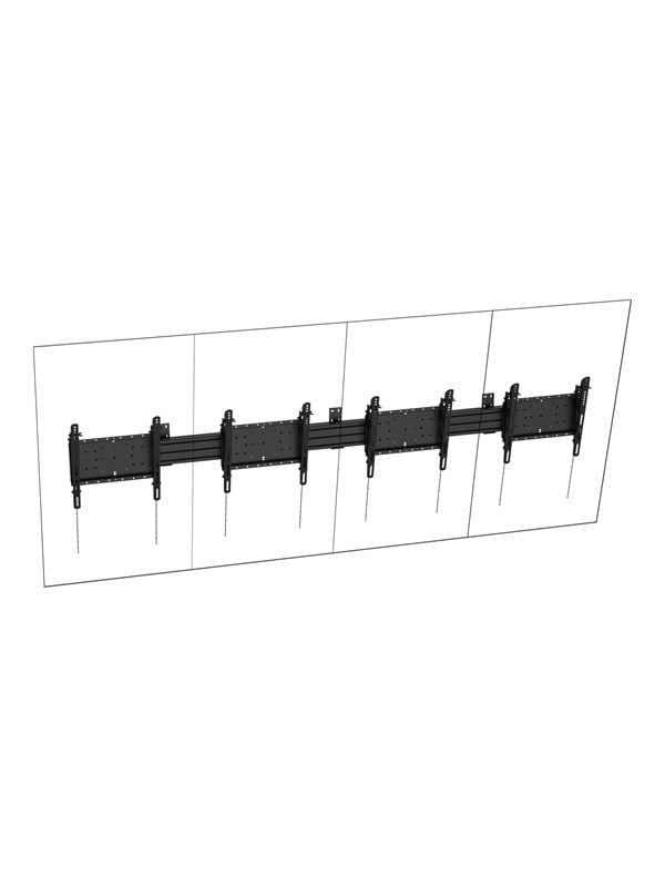 Vision Menu Wall Mount Port 4 x 55" - Videovægsbeslag - Portræt - Sort