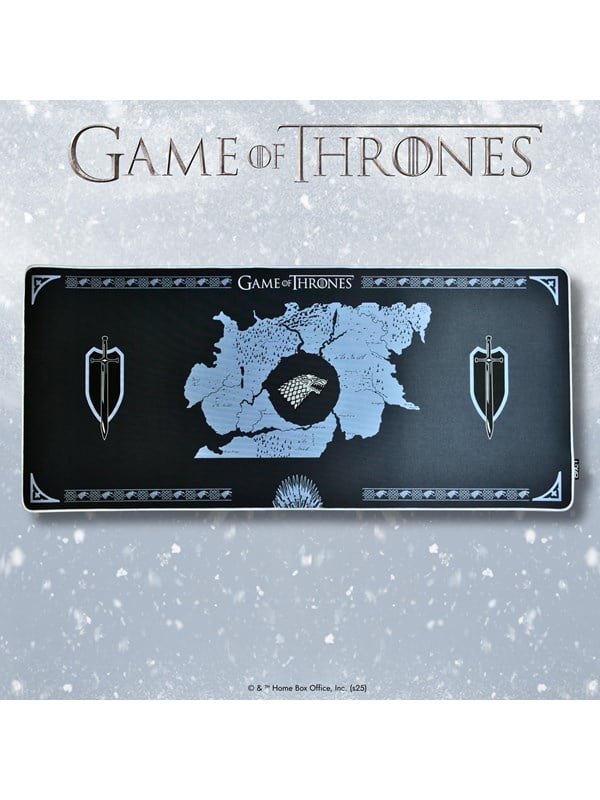 Lexip X TSUME - Musemåtte - fleksibel blød mikro-struktureret overflade - størrelse XXL - Stark Game of Thrones - hvid, blå, sort