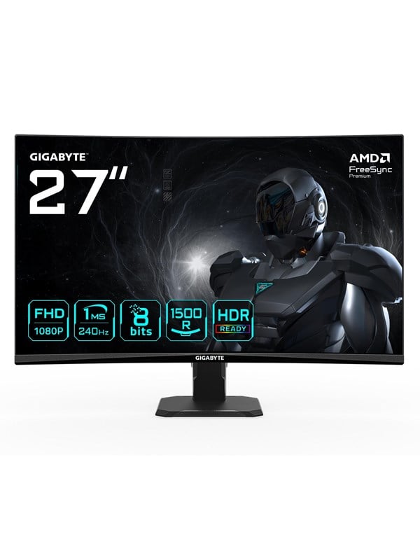 Gigabyte GS27FC2 27" FHD buet gaming-skærm - 240 Hz, 1 ms, HDR, HDMI 2.0/DP 1.4