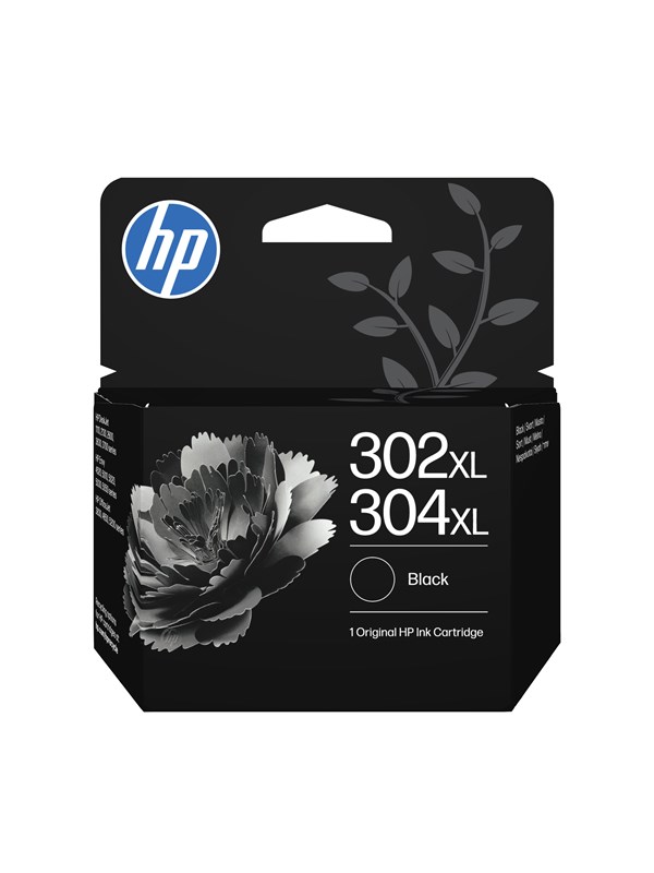 HP 302XL/304XL Black Original Ink Crtg Sort 300 sider Blæk