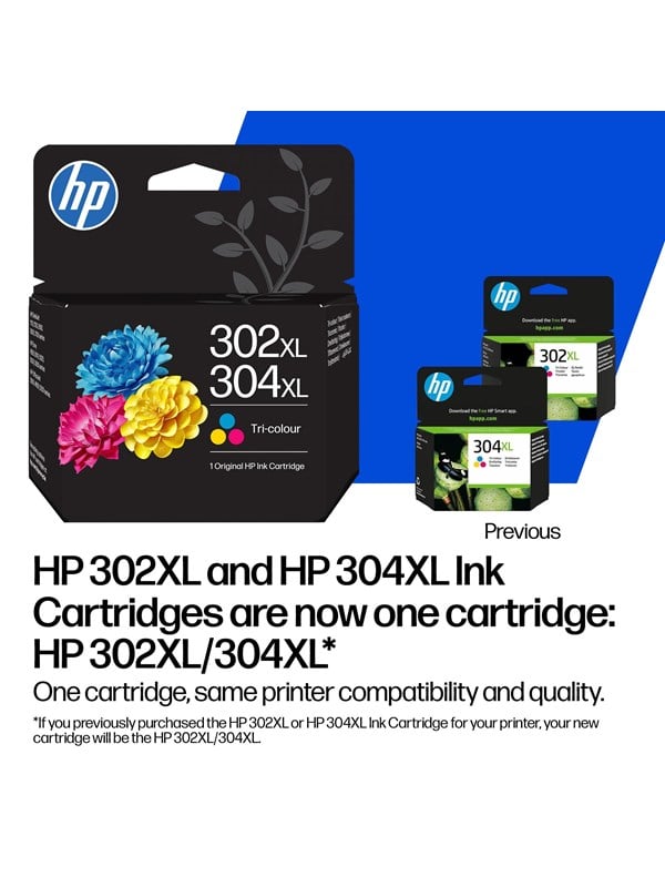 HP 302XL/304XL Tri-clr Original Ink Crtg Cyan, Magenta, Gul