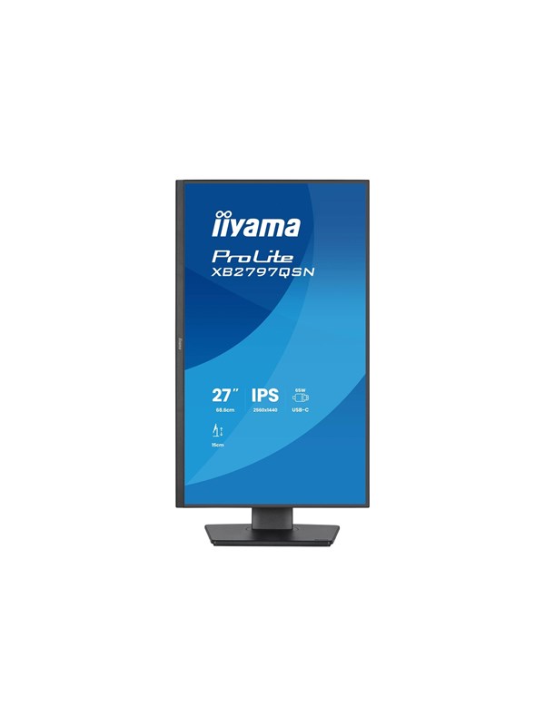 iiyama ProLite XB2797QSN-B1 27" IPS 2560 x 1440 (2K) HDMI DisplayPort USB-C 75Hz Dockingskærm