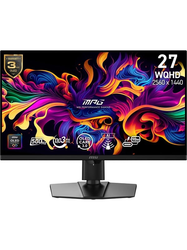 MSI MPG 271QRDE X50 27" WQHD OLED gaming-skærm - 500 Hz, HDMI/DP/USB-C