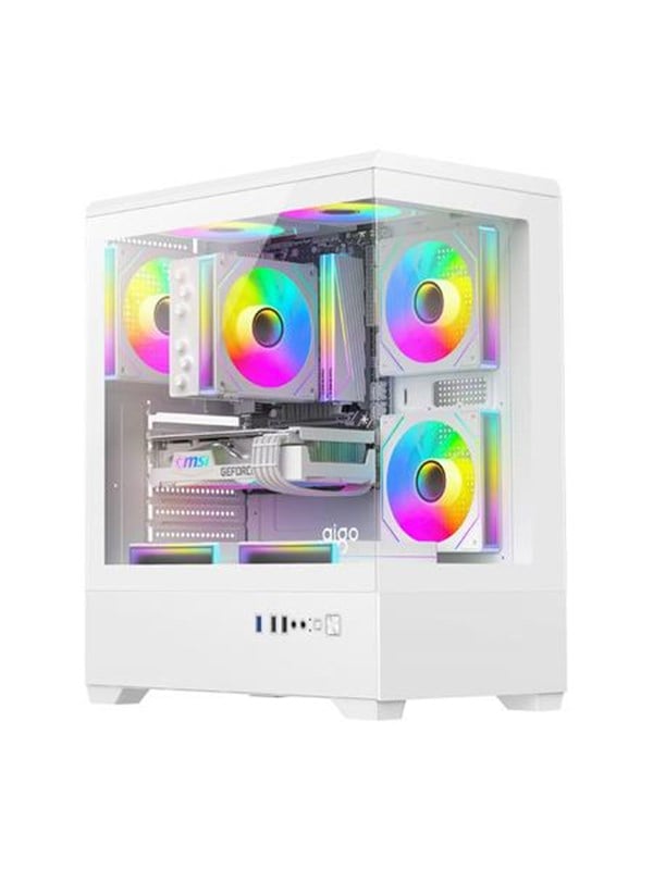 Darkflash C365 Computer Case + 5 Fans - Kabinet - Hvid