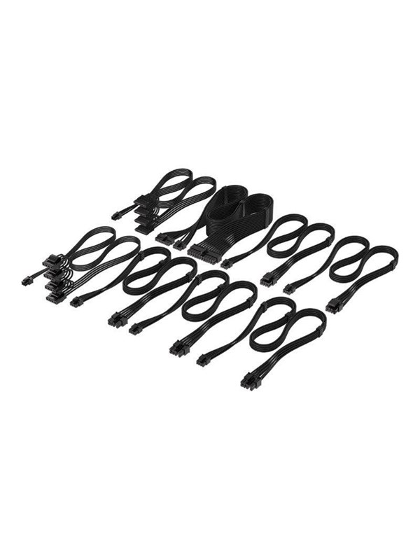 Corsair Type 4 DC Cable Pro Kit - enkeltflettede PSU-kabler, sort
