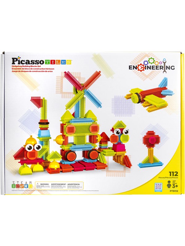 PicassoTiles Hedgehog Blocks, byggesæt med 112 dele