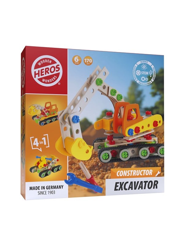 Heros Constructor - 4-i-1, gravemaskine, 170 dele