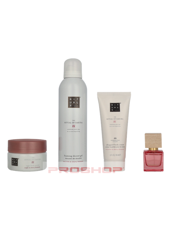 Rituals Sakura Medium Giftset 2025 440 ml Body Cream 100ml/Body Scrub 125g/Foaming Shower Gel  200ml/Travel - Rêve de Hanami 15ml