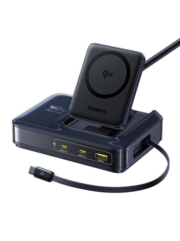 Baseus E0121700 oplader til mobil enhed Universel Sort, Blå USB, Vekselstrøm Trådløs opladning Indendørs