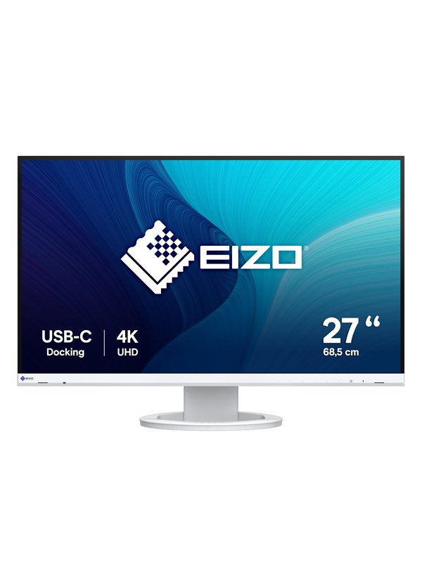 4K skærm 27" EIZO FlexScan EV2740S - USB-C dok, hvid