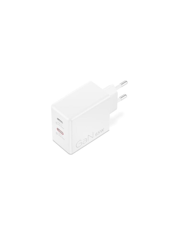 Lenovo - Strømforsyningsadapter - GaN - 65 Watt - 2 output-stikforbindelser (USB-C) - hvid - Europa - for Chrome 14M8911  Slim 5 14AGP11  5 14AHP11  5 14IPH11  5 16AGP11  5 16IPH11