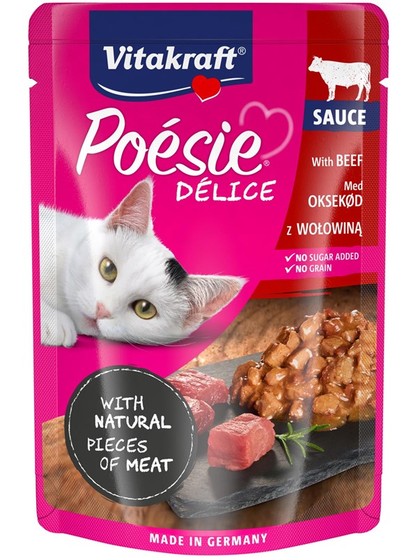 Vådfoder til kat - Vitakraft Poésie Délice oksekød, 85 g