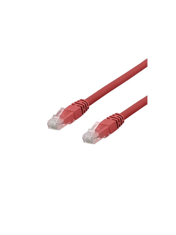 Deltaco patch cable - 50 cm - red - Rød - 0.5m