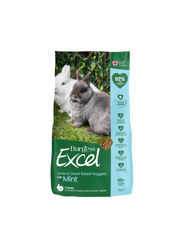 Burgess Excel rabbit junior & dwarf 3 kg billede
