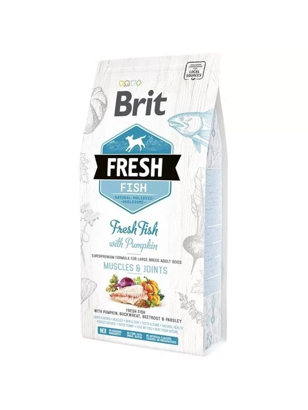 Hundefoder tørfoder Brit Fresh Muscles & Joints - Fisk med græskar 12 kg