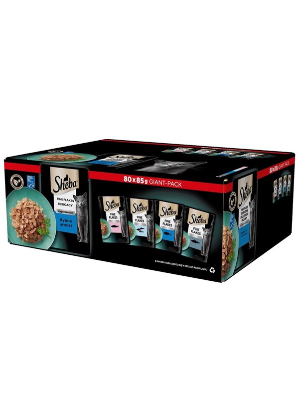 Sheba Delicacy Fishy Flavours in jelly - wet cat food - 80x 85g billede
