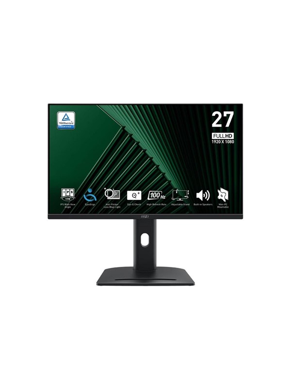 MSI PRO MP275PG 27" IPS 1920 x 1080 (Full HD) VGA (HD-15) VGA HDMI DisplayPort 100Hz