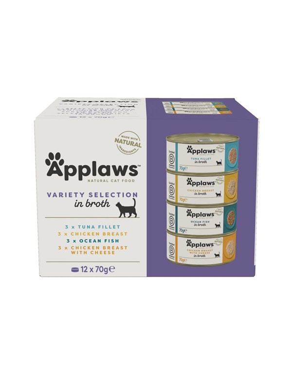 Applaws Variety selection multipack in broth - wet cat food - 12x70g