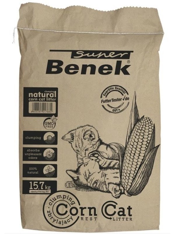Certech Classic Corn Cat Litter Natural Clumping 25L billede