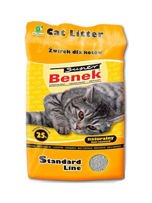 Kattegrus Super Benek Compact Natural 25 l - klumpende, uparfumeret