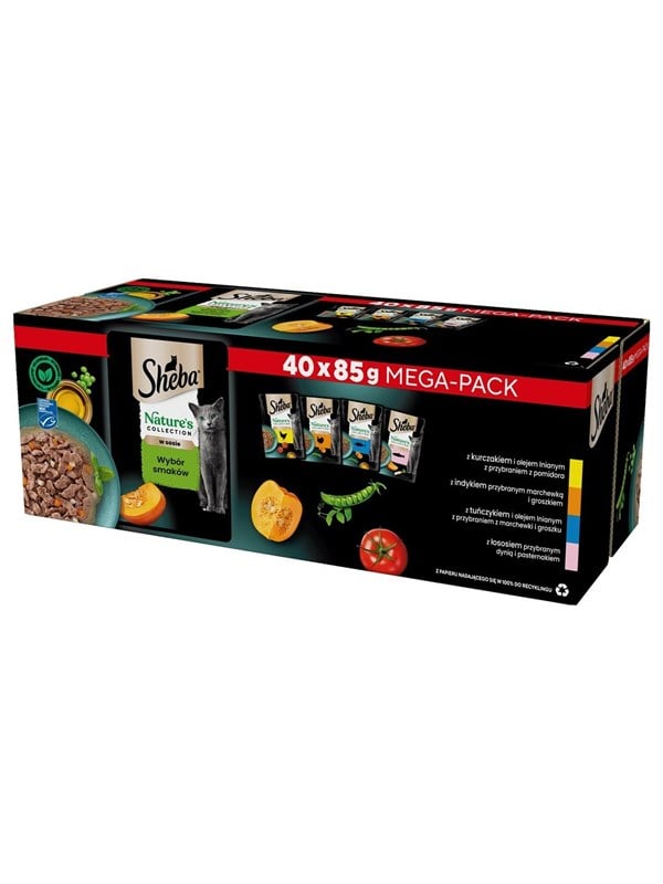 Vådfoder til kat - Sheba Nature's Collection Mix, 40×85 g