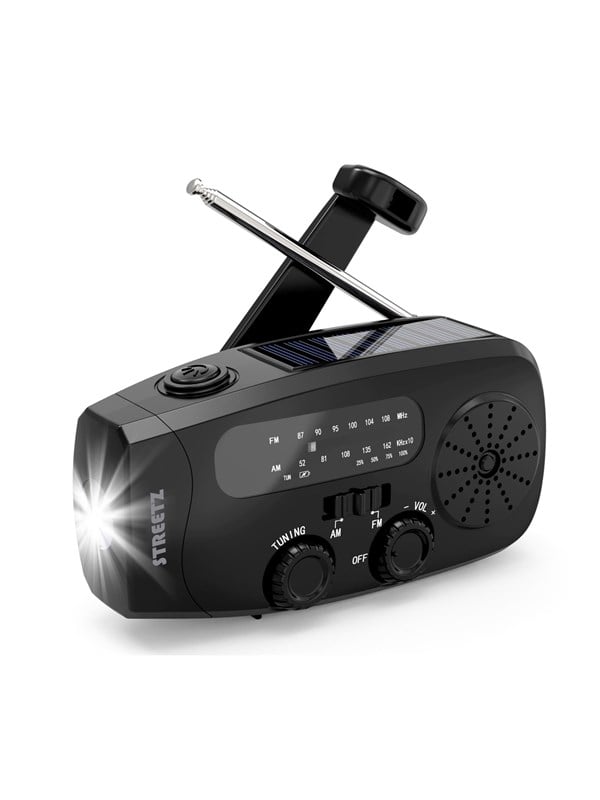 STREETZ Emergency Solar Crank Radio - AM/FM - Mono - Sort