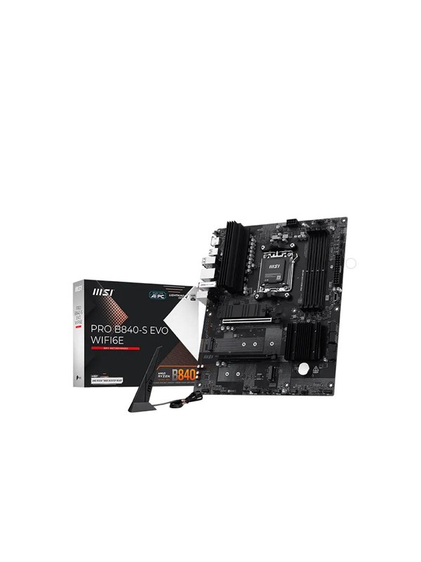MSI PRO B840-S EVO WIFI6E Bundkort - AMD B840 - AMD AM5 - DDR5 RAM - ATX