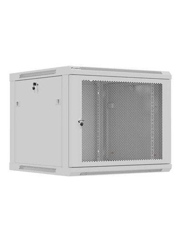 Lanberg WF01-6609-23S vægmonteret 19" rackskab 9U - 600×600 mm, grå med perforeret dør
