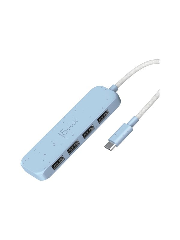 j5create JCH341EC - hub - eco-friendly USB-C - 4 ports USB hub - USB 3.2 - 4 ports - Blå