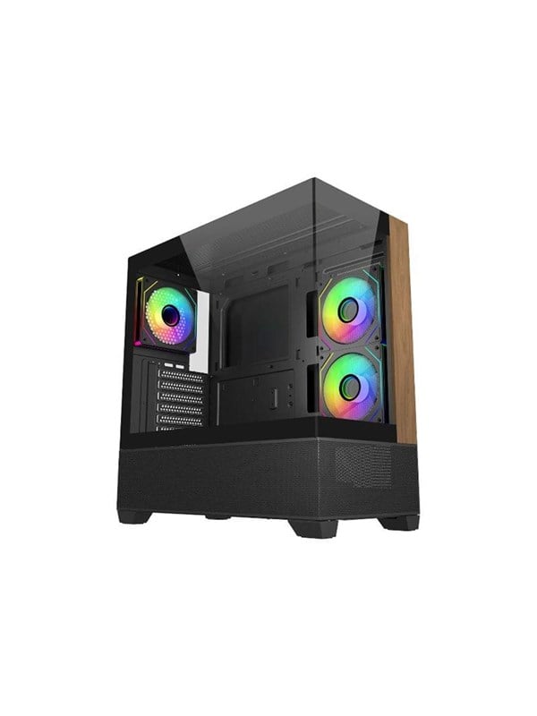 Cooler Master Elite 690 Wood Midi Tower PC-kabinet sort
