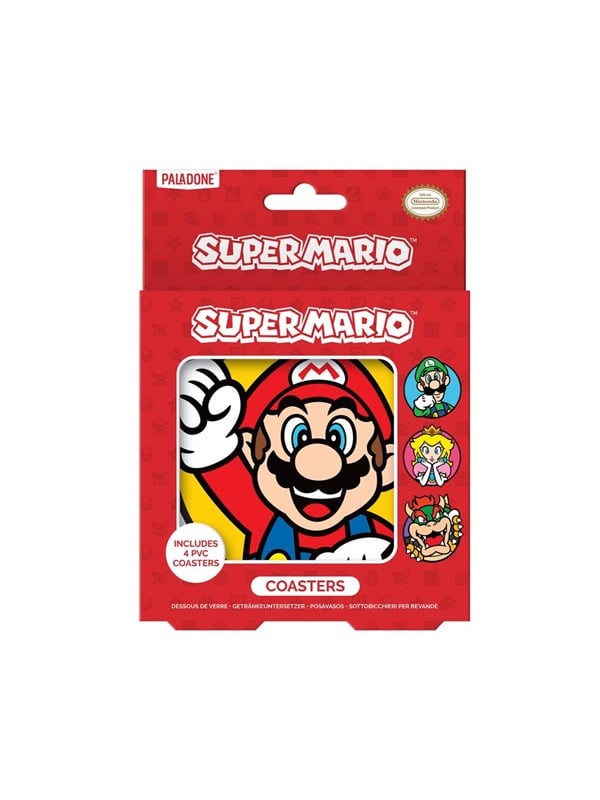 Super Mario Bordskånere - 4 stk. (Mario, Luigi, Princess Peach, Bowser)