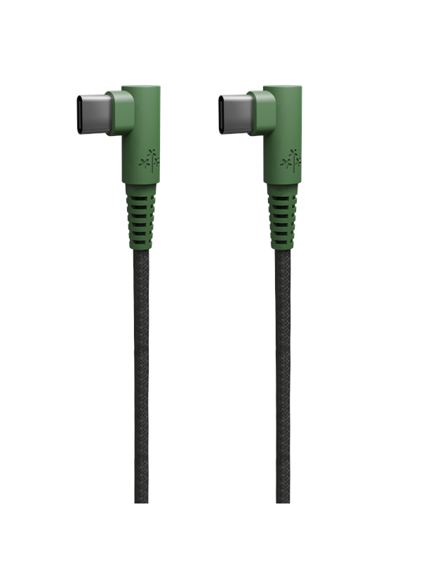 Hune Hiedra Braided 90° USB Cable Type C to Type C 1.2m - Forest Green