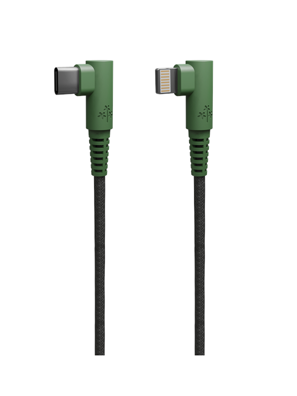 Hune Hiedra Braided 90° USB Cable Type C to Lightning 1.2m - Forest Green