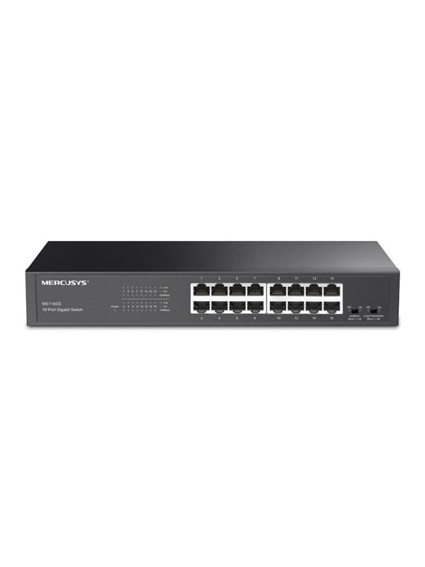 Netværksswitch Mercusys MS116GS 16-port Gigabit - sort