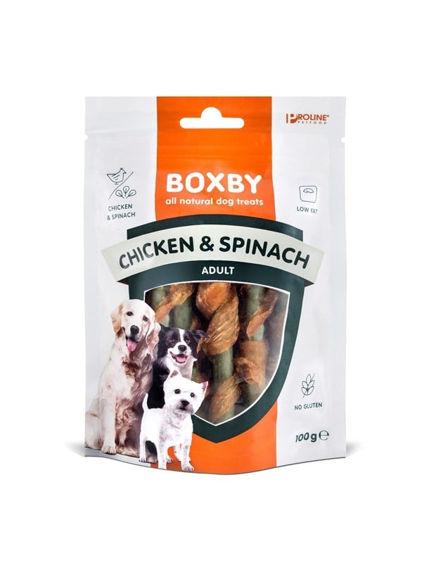 BOXBY Kylling & Spinat 100g.