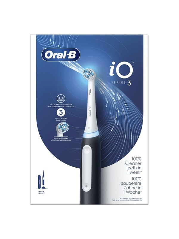 Oral-B | iO3 Series | Electric Toothbrush | Rechargeable | For adults | Matt Black | Number of brush heads included 1 | Number of teeth brushing modes 3