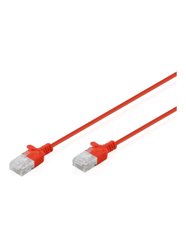 Patchkabel Digitus CAT 6 U-UTP Slim 0,3 m - rød